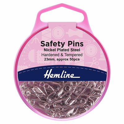 H410.00 Safety Pins: 23mm: Nickel: 50 Pieces.. 